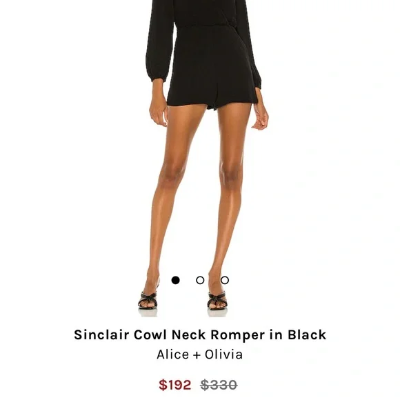 Alice and Olivia White Sinclair V Neck Romper - Picture 3 of 4